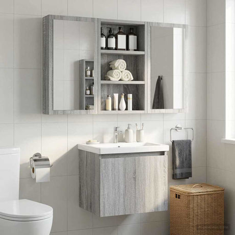 Vidaxl badkamer wandkast grijze sonoma 30 x 10 x 50 cm