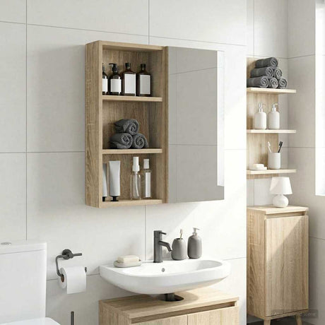 Vidaxl badkamer wandkast sonoma eiken 30 x 10 x 60,5 cm