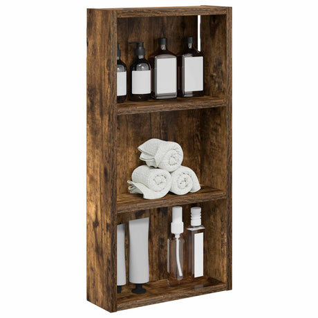 Vidaxl badkamer wandkast gerookte eik 30 x 10 x 60,5 cm