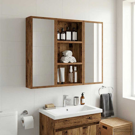 Vidaxl badkamer wandkast oudhout 30 x 10 x 60,5 cm geconstrueerd hout