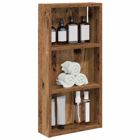 Vidaxl badkamer wandkast oudhout 30 x 10 x 60,5 cm geconstrueerd hout