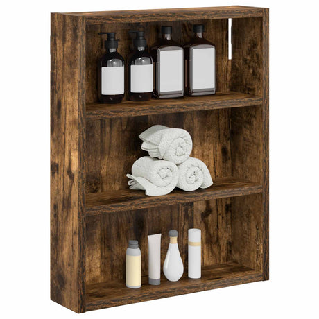 Vidaxl badkamer wandkast gerookte eik 40 x 10 x 50 cm