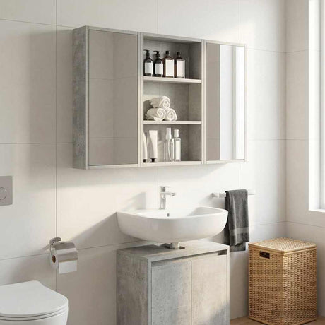 Vidaxl badkamer wandkast beton grijs 40 x 10 x 60,5 cm