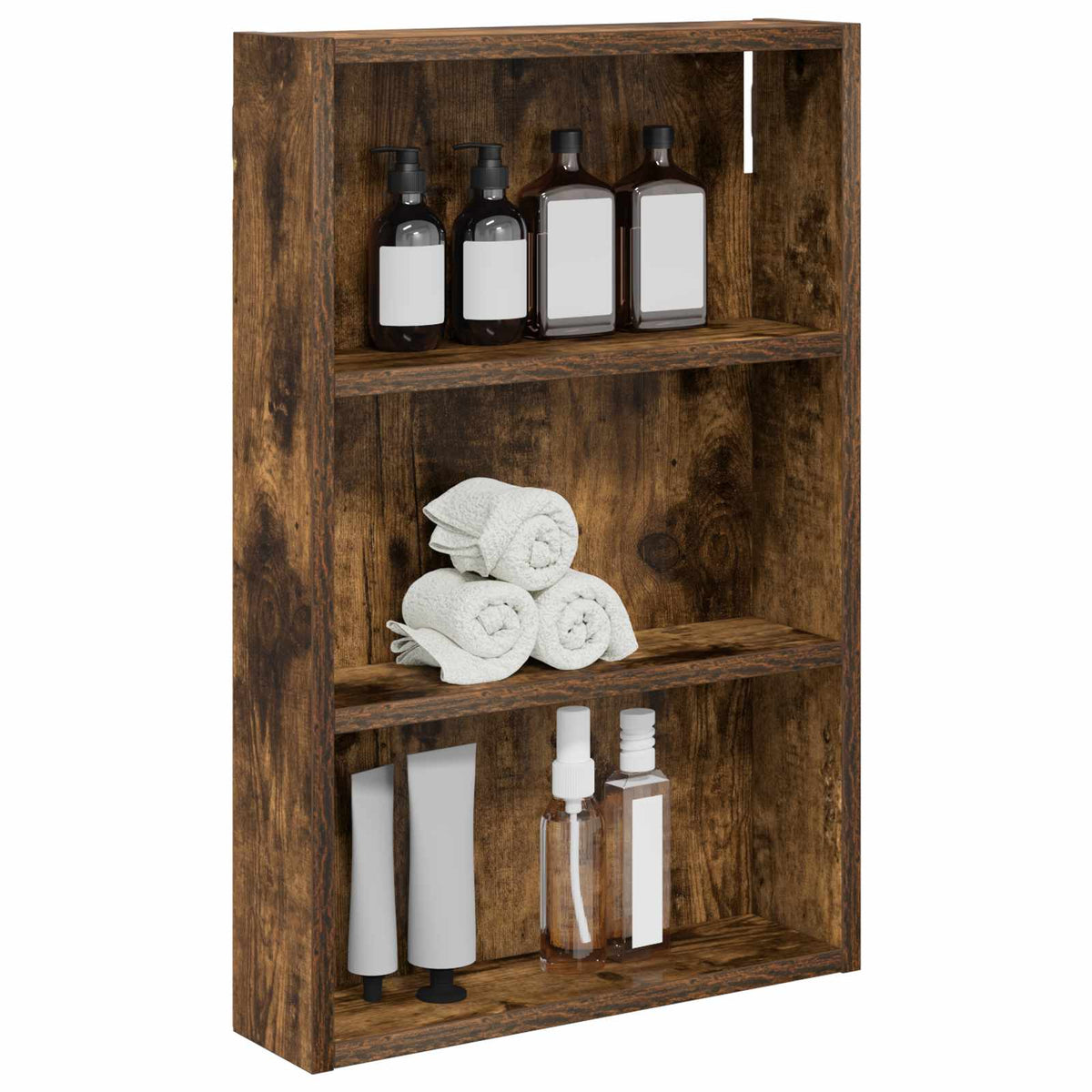 Vidaxl badkamer wandkast gerookte eik 40 x 10 x 60,5 cm