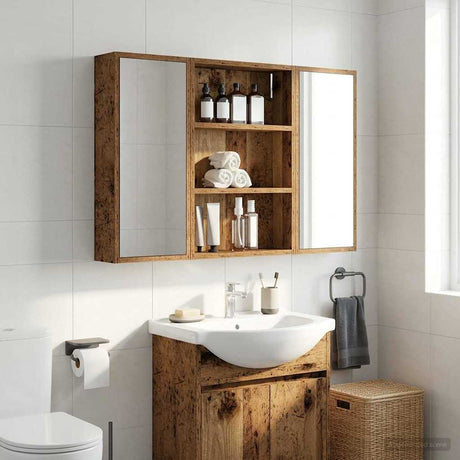 Vidaxl badkamer wandkast oudhout 40 x 10 x 60,5 cm geconstrueerd hout