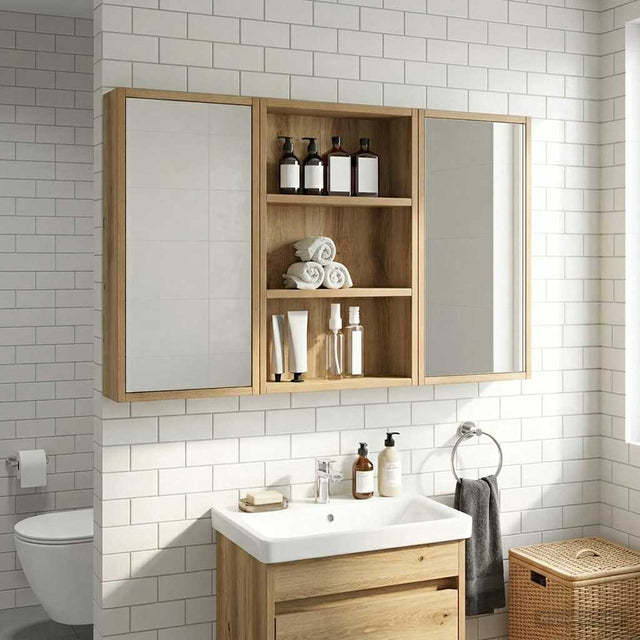 Vidaxl badkamer wandkast artisanaal eiken 40 x 10 x 60,5 cm