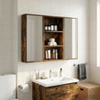 Vidaxl badkamer wandkast gerookte eik 40 x 14 x 70 cm