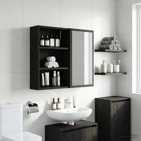 Vidaxl badkamer wandkast zwarte eik 40 x 16 x 62,5 cm
