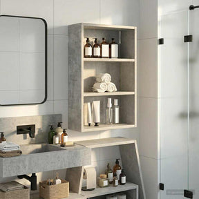 Vidaxl badkamer wandkast beton grijs 40 x 16 x 62,5 cm
