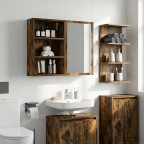 Vidaxl badkamer wandkast gerookte eik 40 x 16 x 62,5 cm