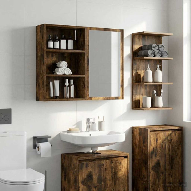 Vidaxl badkamer wandkast gerookte eik 40 x 16 x 62,5 cm