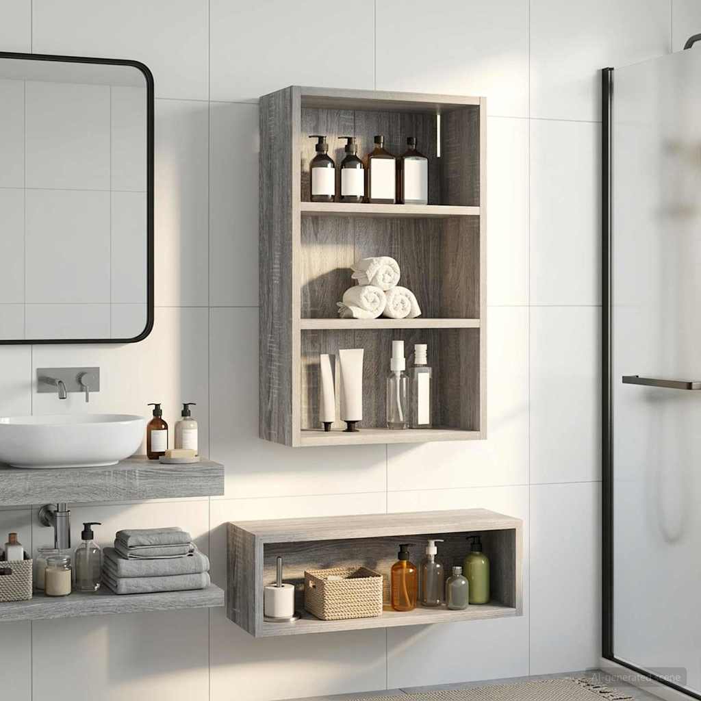 Vidaxl badkamer wandkast grijze sonoma 40 x 16 x 62,5 cm