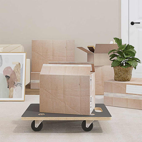 Vidaxl transportkar 6 st grijs multiplex