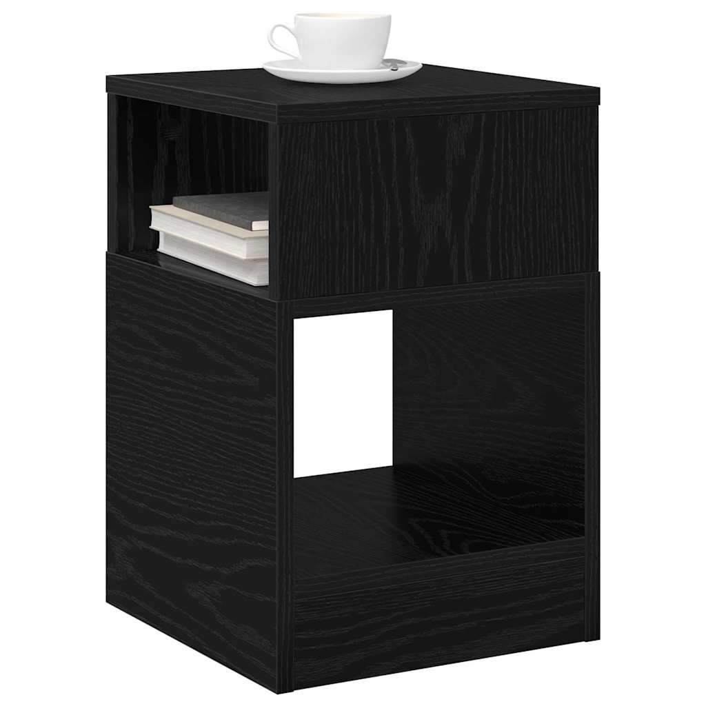 Vidaxl bijzettafel zwart eiken 30,5 x 30 x 45 cm bewerkt hout
