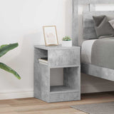 Vidaxl bijzettafel 2 st beton grijs 30,5 x 30 x 45 cm bewerkt hout