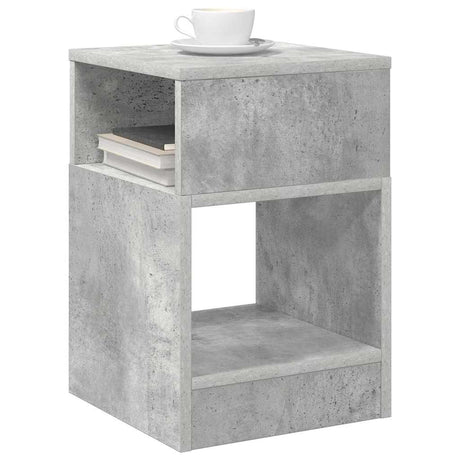 Vidaxl bijzettafel 2 st beton grijs 30,5 x 30 x 45 cm bewerkt hout