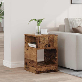 Vidaxl bijzettafel oudhout 30,5 x 30 x 45 cm bewerkt hout