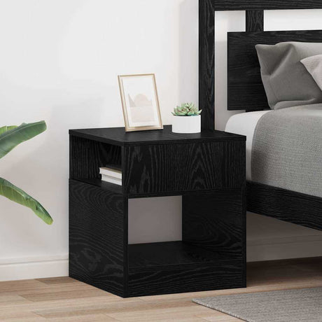 Vidaxl bijzettafel 2 st zwart eiken 40,5 x 40 x 45 cm bewerkt hout