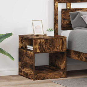 Vidaxl bijzettafel 2 st gerookt eiken 40,5 x 40 x 45 cm bewerkt hout