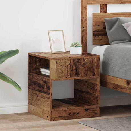 Vidaxl bijzettafel 2 st oudhout 40,5 x 40 x 45 cm bewerkt hout