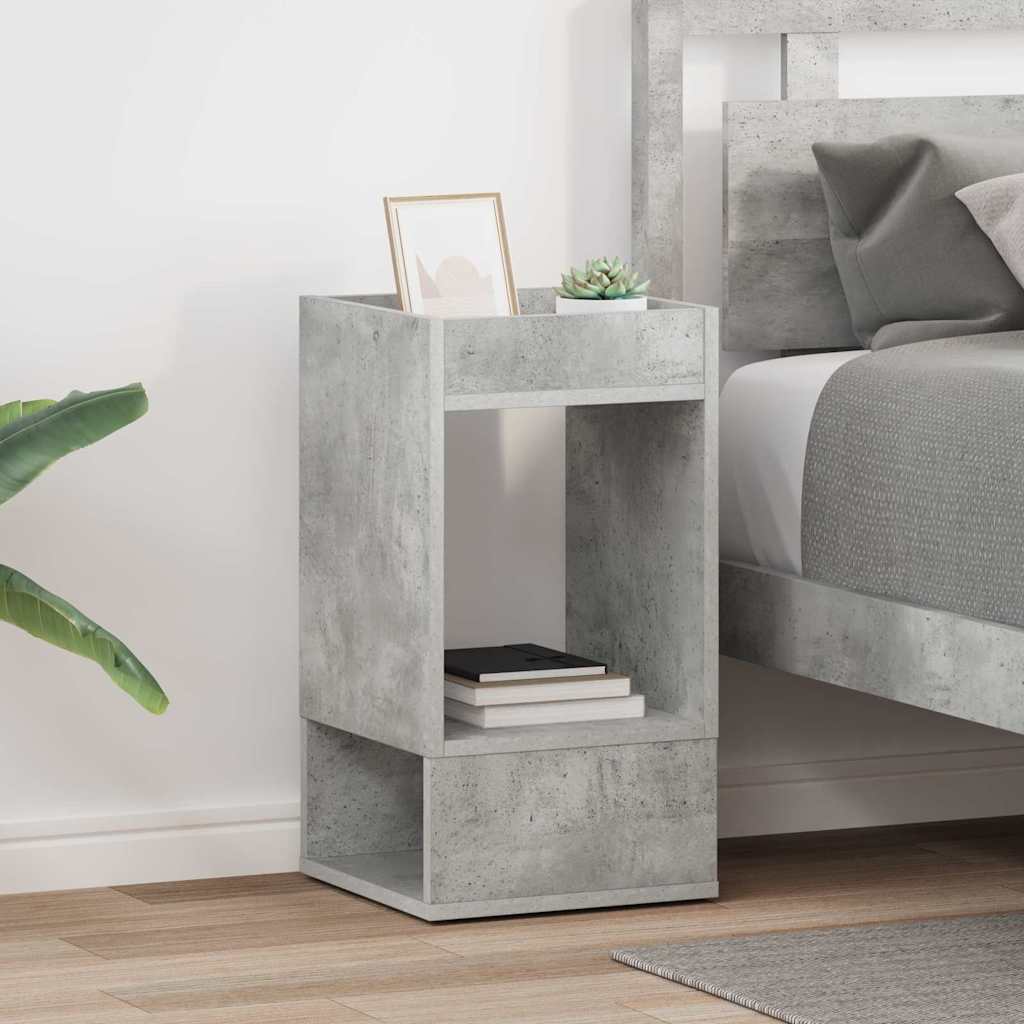 Vidaxl bijzettafel 2 st beton grijs 30 x 30 x 56 cm bewerkt hout