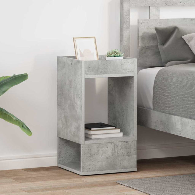 Vidaxl bijzettafel 2 st beton grijs 30 x 30 x 56 cm bewerkt hout