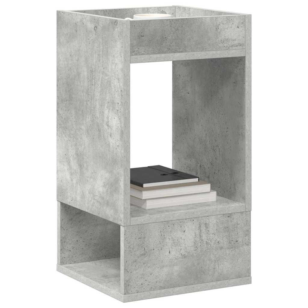 Vidaxl bijzettafel 2 st beton grijs 30 x 30 x 56 cm bewerkt hout