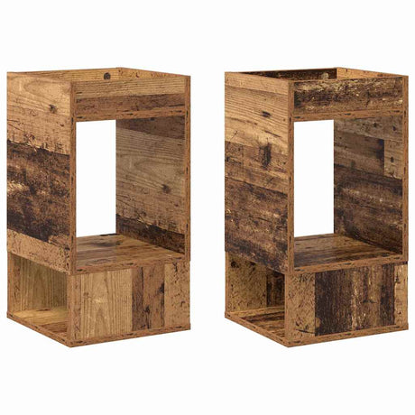 Vidaxl bijzettafel 2 st oudhout 30 x 30 x 56 cm bewerkt hout