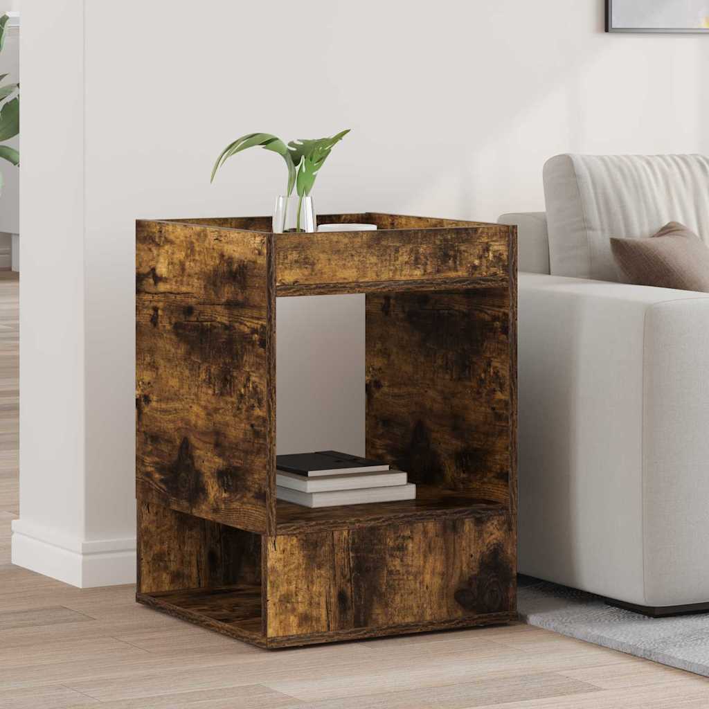 Vidaxl bijzettafel gerookt eiken 40 x 40 x 56 cm bewerkt hout