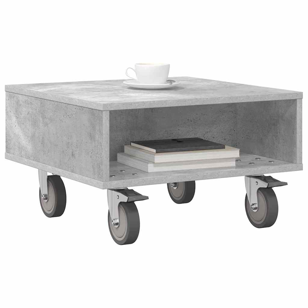 Vidaxl bijzettafel met wielen beton grijs 50,5 x 50 x 30 cm