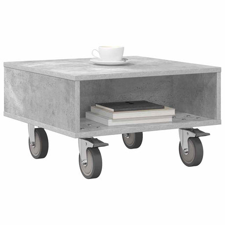 Vidaxl bijzettafel met wielen beton grijs 50,5 x 50 x 30 cm