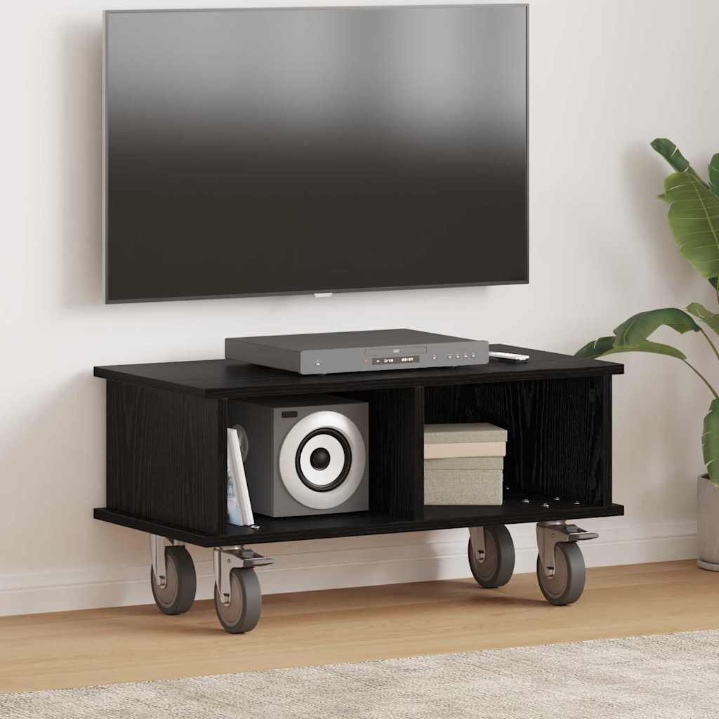 Vidaxl tv-standaard 68,5 x 35 x 35 cm zwart eiken bewerkt hout