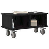 Vidaxl tv-standaard 68,5 x 35 x 35 cm zwart eiken bewerkt hout
