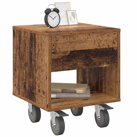 Vidaxl nachtkastje oudhout 40,5 x 40 x 48 cm bewerkt hout