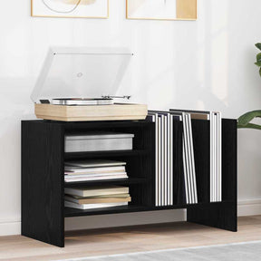 Vidaxl platenkast zwart eiken 78.5 x 35 x 45 cm bewerkt hout