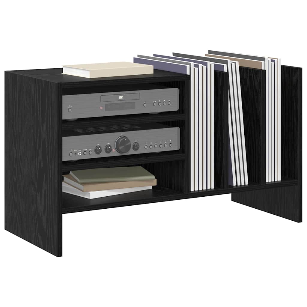 Vidaxl platenkast zwart eiken 78.5 x 35 x 45 cm bewerkt hout