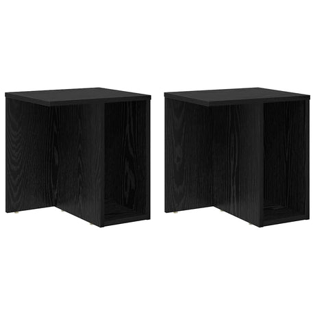 Vidaxl bijzettafel 2 st zwart eiken 37 x 32 x 40 cm bewerkt hout