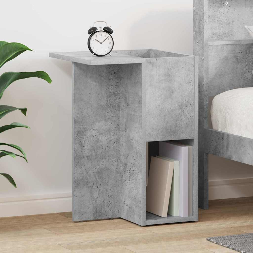 Vidaxl bijzettafel beton grijs 35 x 40 x 55 cm bewerkt hout