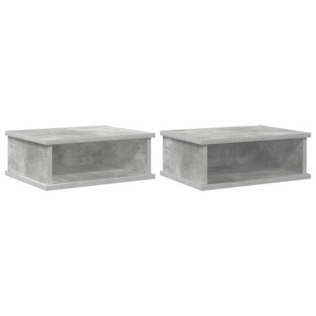 Vidaxl nachtkastje 2 st beton grijs 40 x 31 x 15 cm bewerkt hout