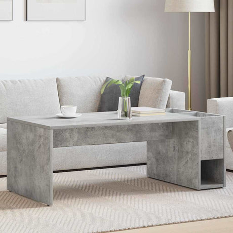 Vidaxl salontafel beton grijs 101,5 x 50 x 37 cm bewerkt hout