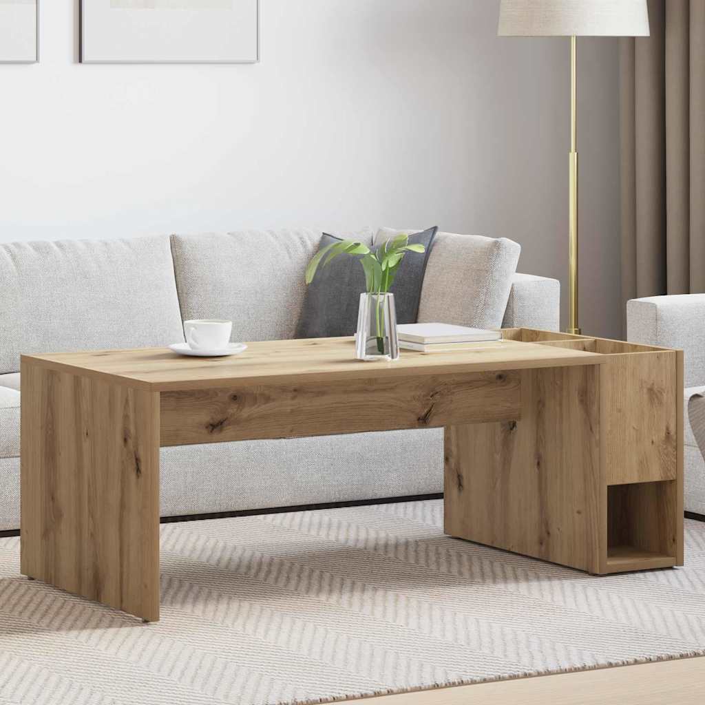Vidaxl salontafel artisan eiken 101,5 x 50 x 37 cm bewerkt hout