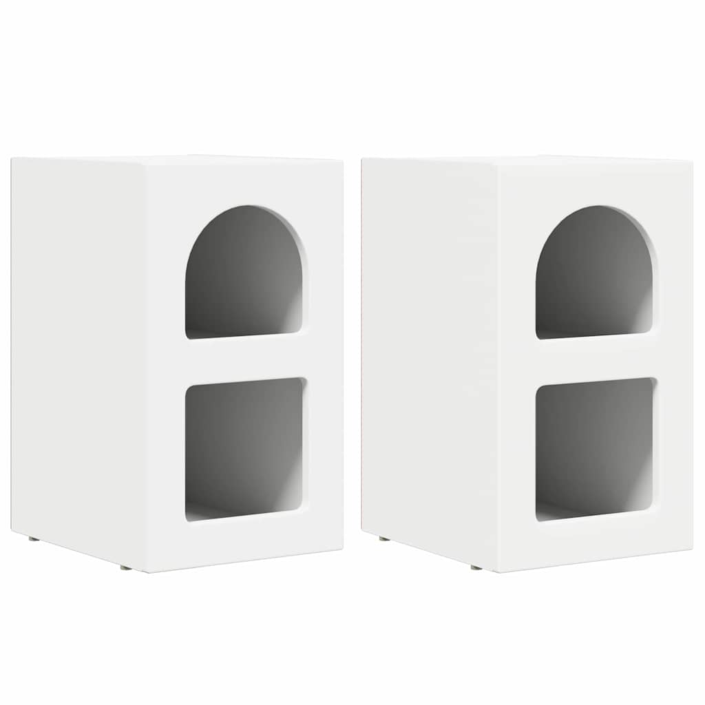 Vidaxl nachtkastje elst 2 st wit 29,5 x 33,5 x 50 cm bewerkt hout