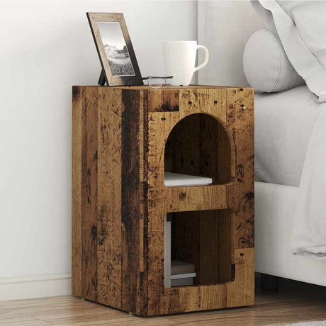 Vidaxl nachtkastje elst oudhout 29,5 x 33,5 x 50 cm bewerkt hout