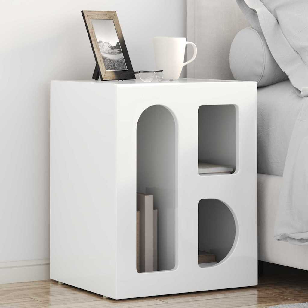 Vidaxl nachtkastje elst 2 st hoogglans wit 40 x 35 x 50 cm