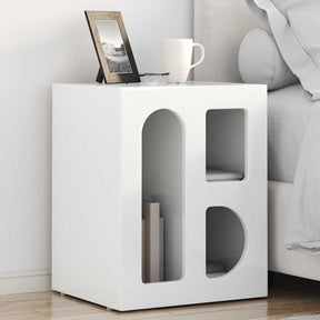 Vidaxl nachtkastje elst 2 st hoogglans wit 40 x 35 x 50 cm