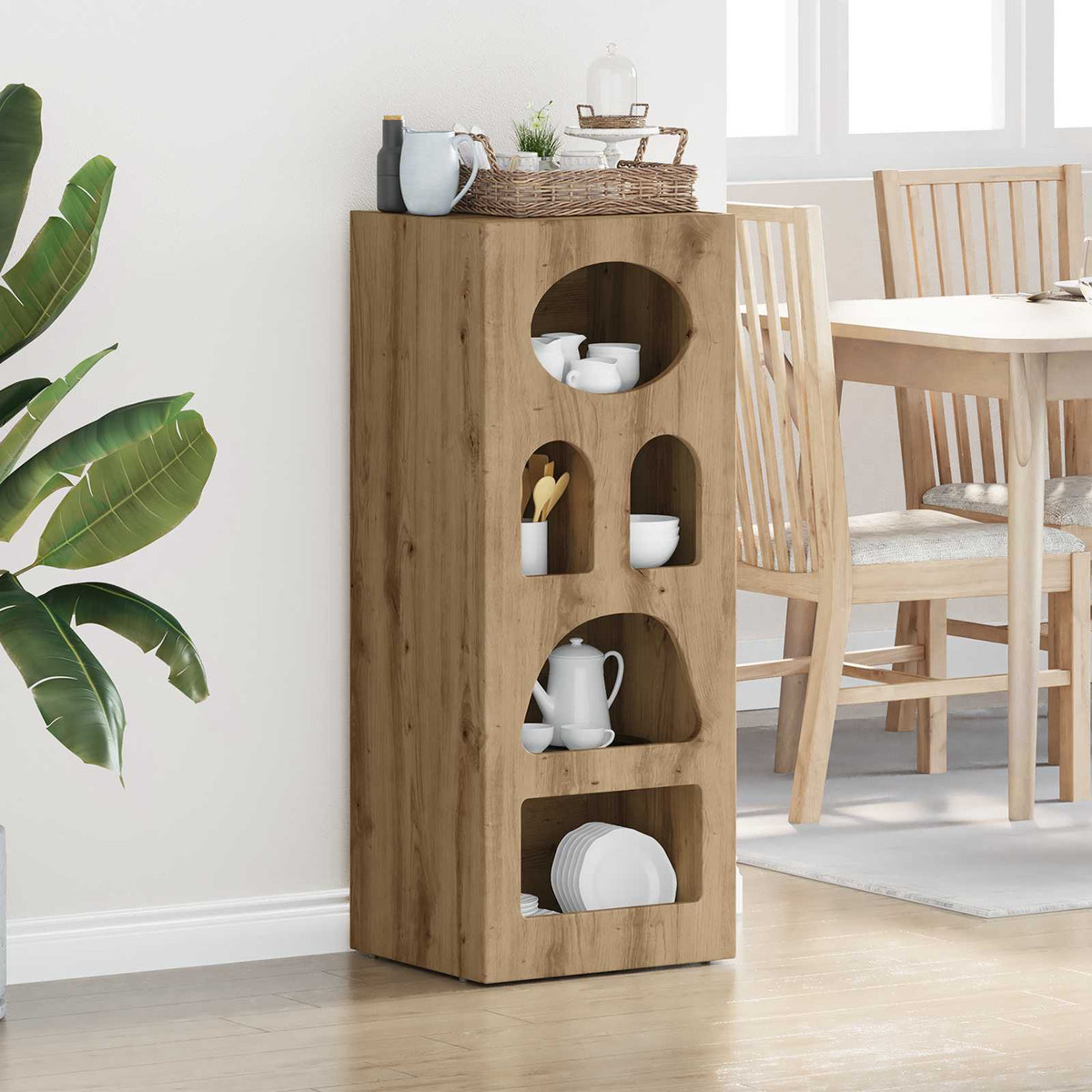 Vidaxl dressoir elst artisan eiken 40 x 35 x 100,5 cm bewerkt hout