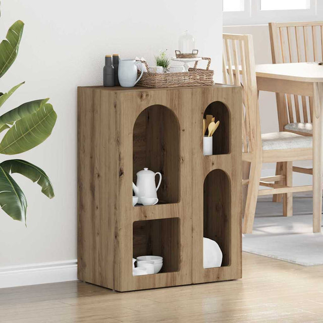 Vidaxl dressoir elst artisan eiken 59 x 35 x 80.5 cm bewerkt hout