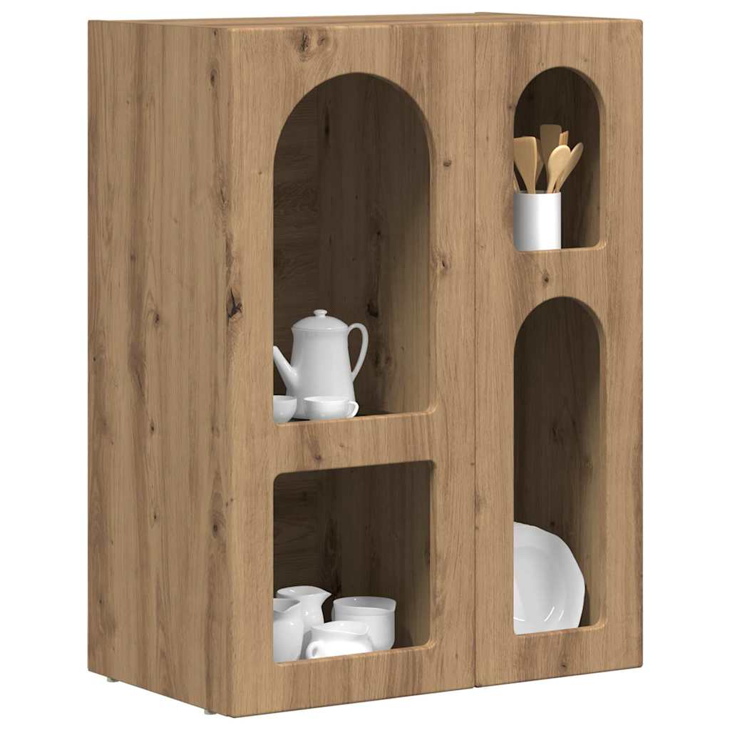 Vidaxl dressoir elst artisan eiken 59 x 35 x 80.5 cm bewerkt hout
