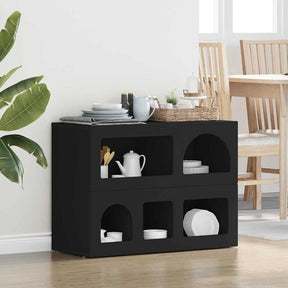 Vidaxl dressoir elst zwart 80,5 x 35 x 59 cm bewerkt hout