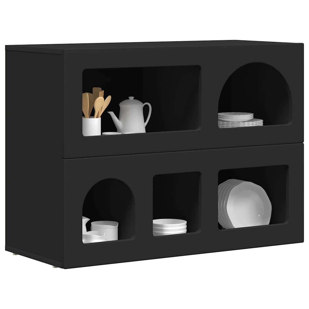 Vidaxl dressoir elst zwart 80,5 x 35 x 59 cm bewerkt hout